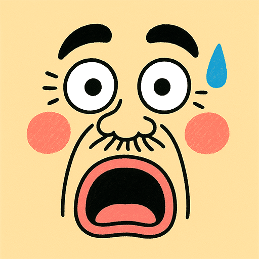 びっくりした表情のおじさん